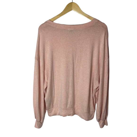 Wool City Light Pink Lightweight Sweater Chest Pocket Drawstring Hem US - Picture 4 of 6